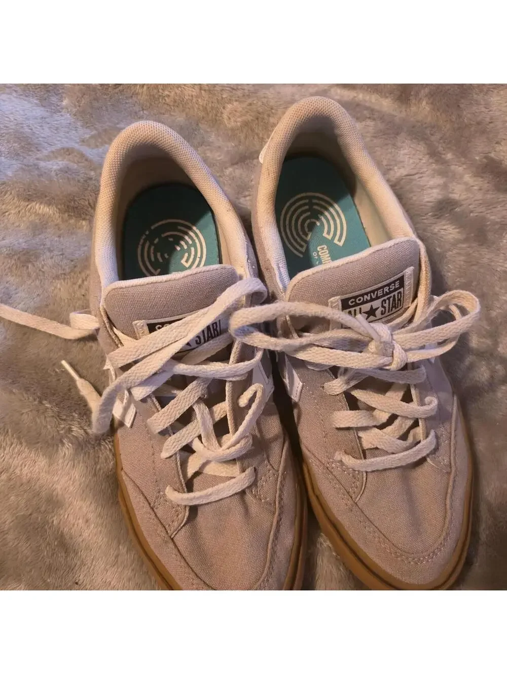 Converse All Star Pro Leather sneakers in white & cream mens 8 #converse